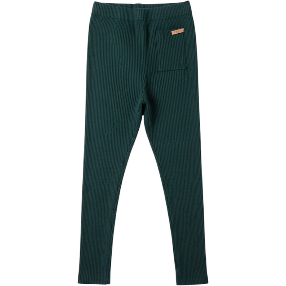 Lunya Good In Bed Ribbed Leggings Forest Green Organic Cotton Silk Blend Large